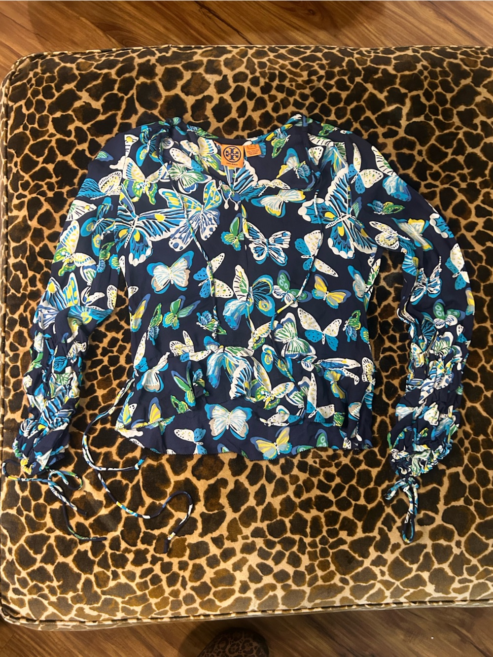 Tory Burch Retro Y2K tie cinch Silk Blouse